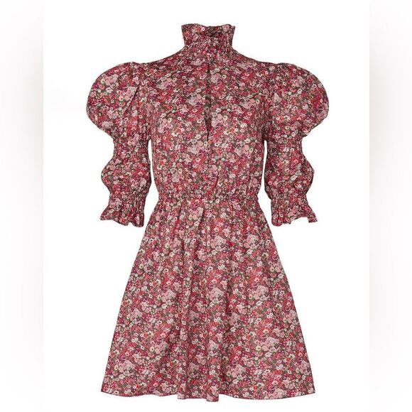 PHILOSOPHY DI LORENZO SERAFINI Floral puff sleeve Cotton mini dress size 12 - Picture 4 of 9